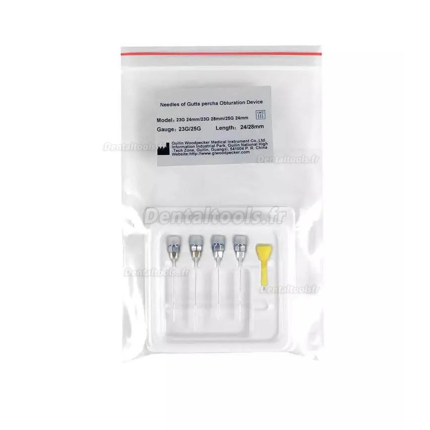 4 pi&egrave;ces aiguilles pour pistolet gutta-percha compatible Woodpecker Fi-G syst&egrave;me d'obturation